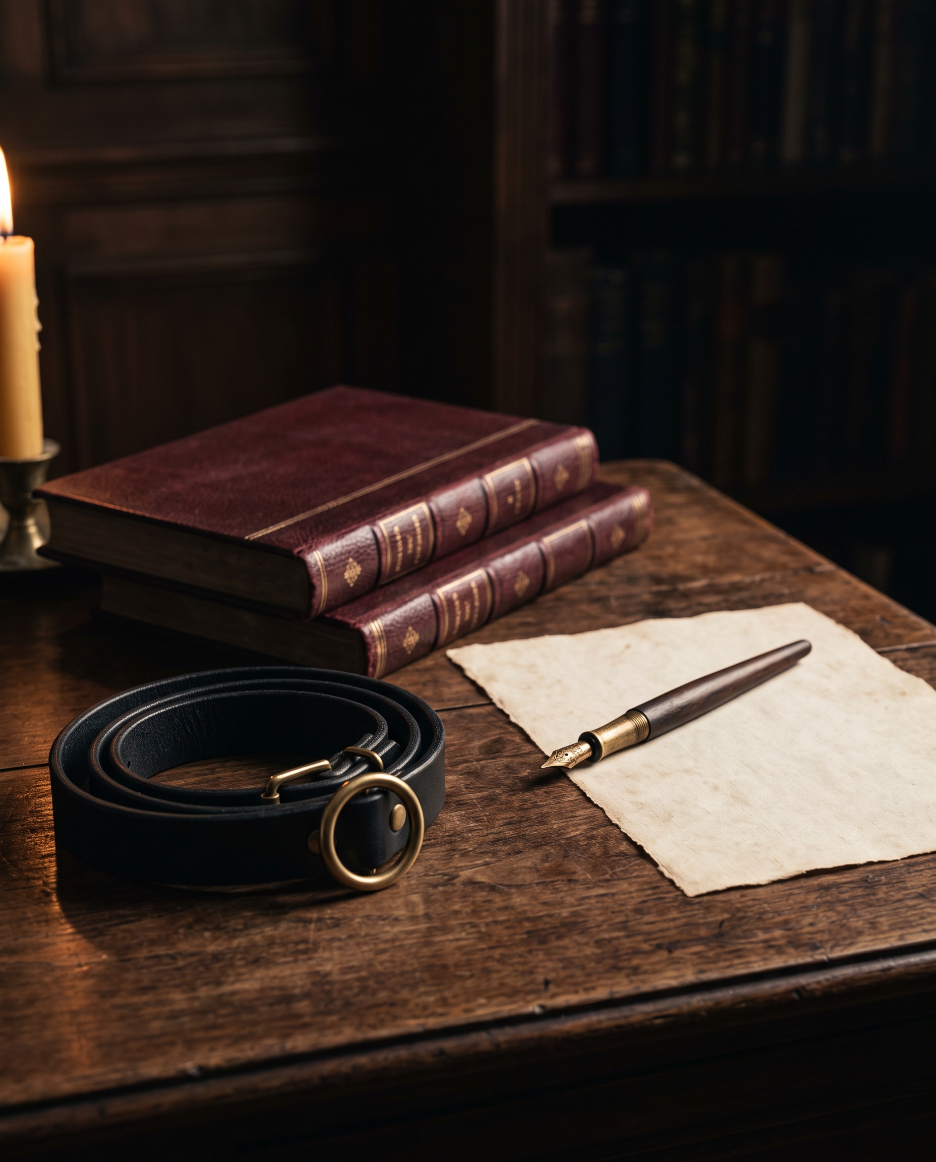 Trois guides du Pack Dominant Soumis présentés en couverture sombre, accompagnés d'une corde noire et d'un anneau doré