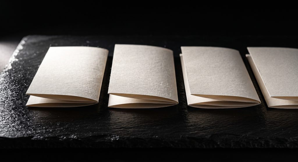 bases du cadre BDSM, quatre feuilles pliées sur ardoise sombre